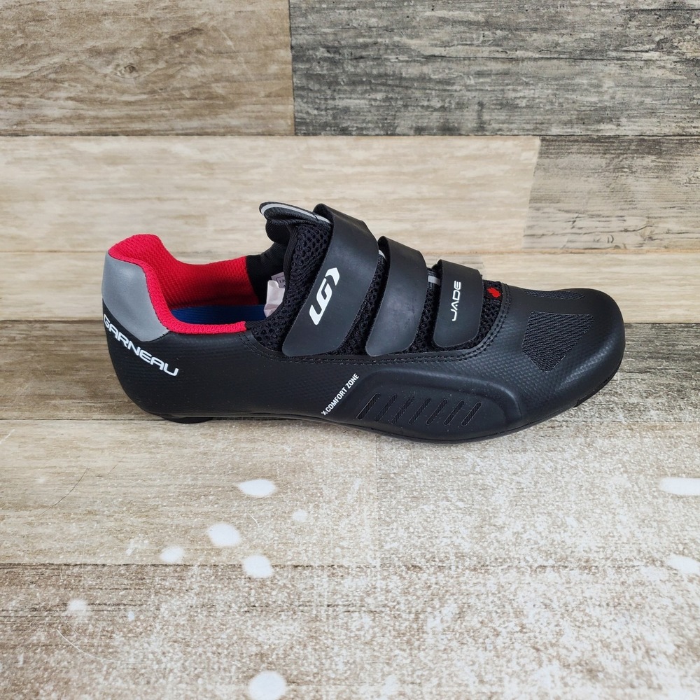 Garneau Jade XZ Womens Cycling Shoes Sz 7 Black Noir Leather Low Top Round Toe